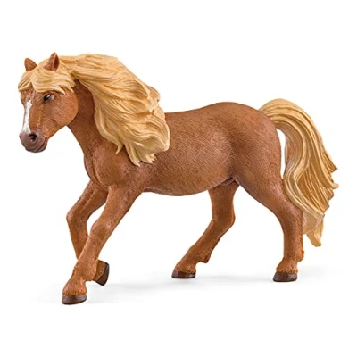 Image of schleich 13943 HORSE CLUB Iceland Pony Stallion Figurine for ages 5+, Brown