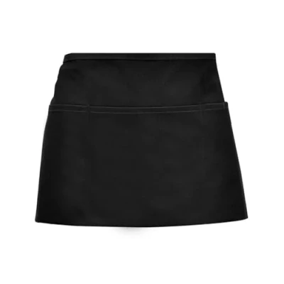 Image of nuoshen Waist Apron, Short Black Apron Anti dirt with Pockets for Home Kitchen Restaurant Work, Waitress, Chef, Waiter, Cooking, Baking, Men and Women