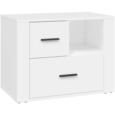 Image of vidaXL Bedside Cabinet White 60x36x45 cm Engineered Wood