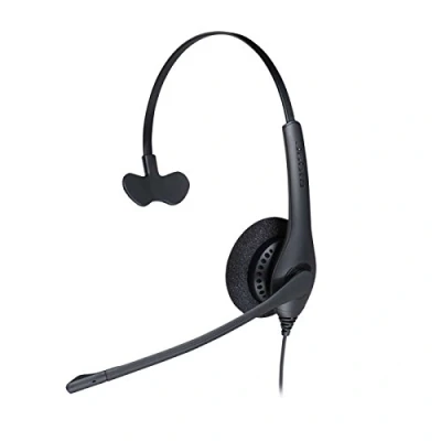 Image of Jabra Biz 1500 USB A On Ear Mono Headset Corded Headphone with Noise cancelling Microphone, Control Unit and Volume Spike Protection for Deskphones Softphones