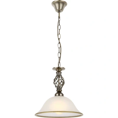 Image of Odin Dome Pendant Ceiling Light Old Brass Satined Glass Shade 1x E27