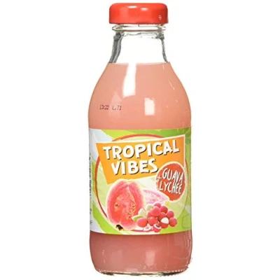 Image of Tropical Vibes Guava lychee Drink, Exotic Flavors, Refreshing Summer Pack of 15.