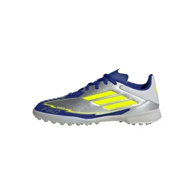 Image of adidas Performance League TF Messi Astro turf trainers for kids, Size: 4, Silbergelb Textile/synthetics