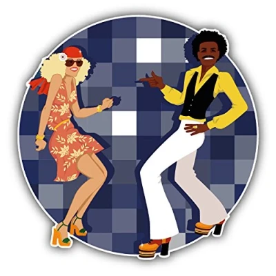 Image of Postwalldecor Disco Dancing Label Car Bumper Sticker Decal 12 x cm