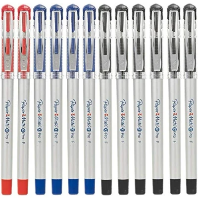 Image of URBNLIVING 12, 24 or 48 x 0.5mm Comfort Grip Gel Pens, School Office Stationary Refill, Blue, Red and Black (24)