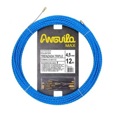 Image of Anguila Max 7.5045.012 Cable Guide Special Curves Polyester Triple Braided 4.5 mm 12 m and Mixed Terminals, Blue