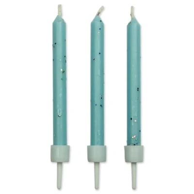 Image of PME Blue Glitter Candles, 10 Pack, 0.5 x 6.2 cm
