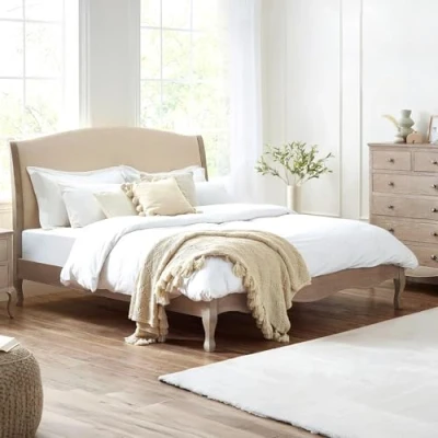 Image of Julian Bowen Camille Bed, Limed Oak and Oatmeal, Super King