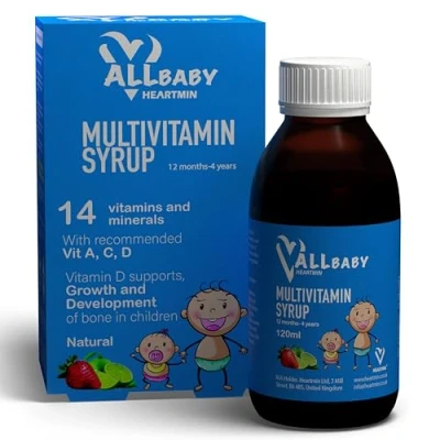 Image of Multivitamin Syrup for Babies (1 to 4Years) 14 Essential Vitamins &amp; Minerals Healthy Growth 120ml