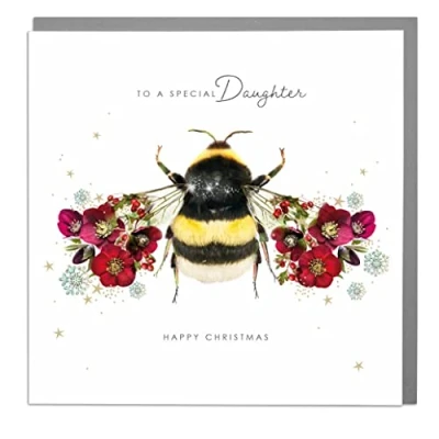 Image of To A Special Daughter Bee Christmas Card with Grey Envelope by Lola Design