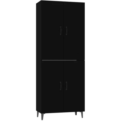 Image of vidaXL Highboard Black 70x34x180 cm Engineered Wood