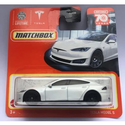 Image of 2023 Matchbox Tesla Model S White 86/100 (Short Card) HLC59