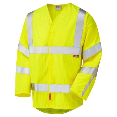 Image of Leo Workwear Meshaw Hi Vis LFS Sleeved FR and Anti Static Waistcoat, X Large, Yellow