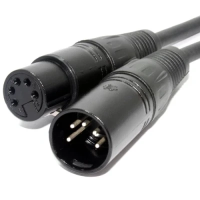 Image of PULSE DMX Spiral Shielded Insulated 5 Pin Male to Female Cable 5m [5 metres]