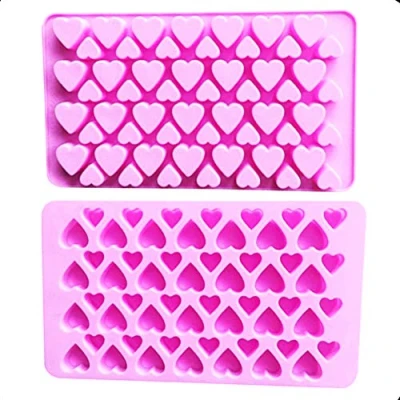 Image of Selecto Bake 1pc Heart Silicone Mould, 56 Hearts Non Stick Chocolate Candy Ice Jelly Sweets Molds, DIY Wax Melt Moulds, Baking Cake Topper Decoration