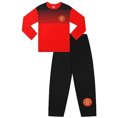 Image of Manchester United Football Club Mens Long Pyjama Set (XX Large) Red