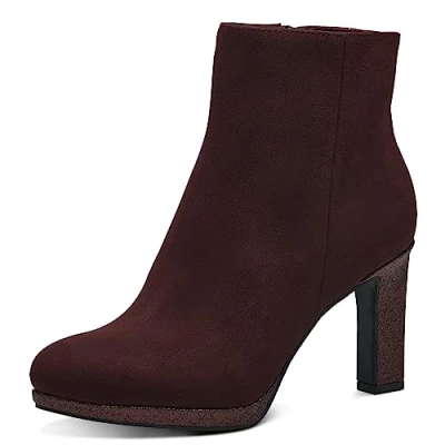 Image of MARCO TOZZI Women&#039;s 2 25341 41 Boot Heel, Bordeaux Comb, 6.5