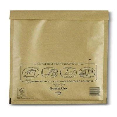 Image of Sealed Air Mail Lite Bubble Padded Envelopes Gold/White (Gold, F/3 (220 x 330mm) Box of 50)
