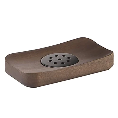 Image of Gedy soap Dish, Silicone, Walnut Brown, 14x8x1,1