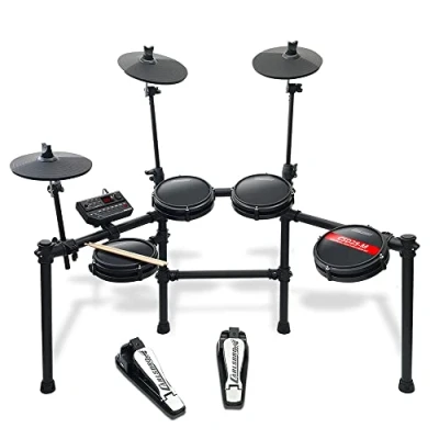 Image of Carlsbro CSD25M 7 Piece Mesh Head Electronic Drum Kit Electric Set with Adjustable Heads, USB/MIDI Connectivity, and Multi Voice Module for Studio Live Performance