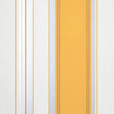 Image of Fine Decor Synergy Stripe Mustard Yellow Silver White Paste The Paper Wallpaper