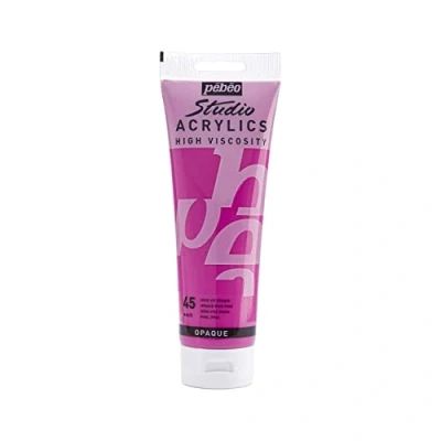 Image of Pébéo 169045 Studio Acrylics Fine Acrylic Paint Pink Opaque Vivid Pink, 250 ml