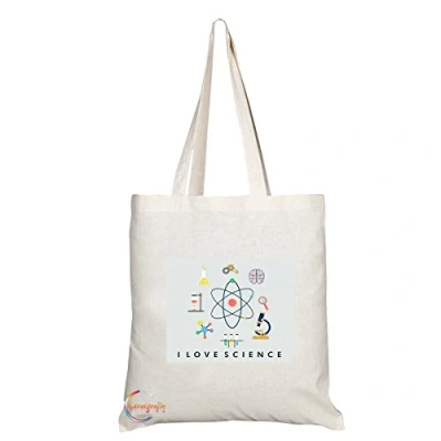 Image of Coralgraph Inc TB030 I Love Science Novelty Present Gift Printed Eco Friendly Stylish Long Handled Tote Shoulder Bag