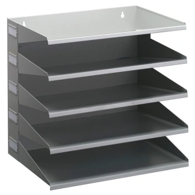 Image of Durable 336010 Sorting Rack (with 5 Shelves), for Table or Wall, Grey