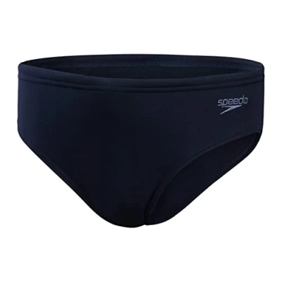 Image of Speedo Junior Boy&#039;s ECO Endurance+ 6.5cm Swim Briefs Chlorine Resistant Quick Drying Stretch Fabric Recycled Material Comfort Fit, True Navy/White, 13 14 Years