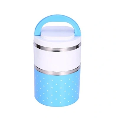 Image of chiere thermos cibo,Insulation Thermal Lunch Box Bento Box, 1/2/3 Layers Portable Insulated Thermo Stainless Steel Isolated Food Container Leakproof Stackable with Handle