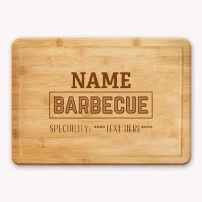 Image of Barbeque Chopping Board Personalised Name and Speciality BBQ Kitchen Cutting
