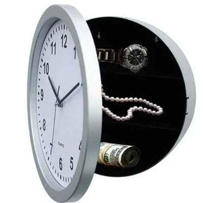 Image of WALL CLOCK with HIDDEN COMPARTMENT Secret Stash for Gold Silver Jewellery Money