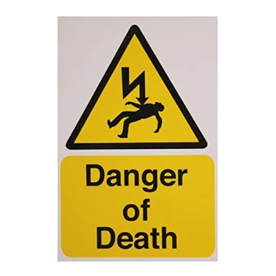 Image of Warning Signs DANGER OF DEATH RIGID S/A PVC