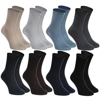 Image of Rainbow Socks 8 pairs of DIABETIC Elastic Cotton for SWOLLEN FEET, Classic Colors L