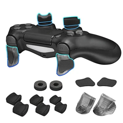 Image of NiTHO FPS Gaming Kit Compatible with PS4 Controllers, Set of 2 Analog Mini stick Enhancers, Ergonomic Extension Triggers, Anti Slip Trigger Stickers, 3 Sizes Concave Thumb Grips