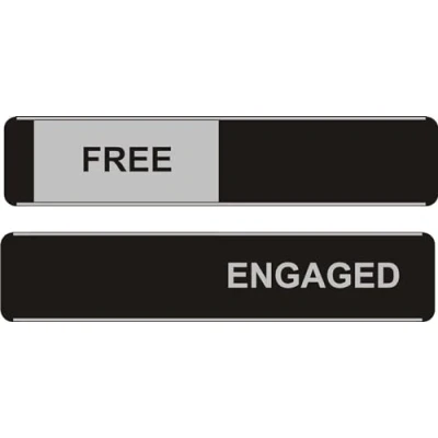 Image of Seco Free/Engaged Sliding Sign, 255mm x 52mm Aluminum/PVC (Pack of 5)
