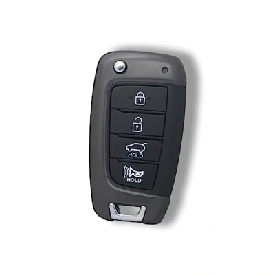 Image of BROVACS Replacement Key Shell Compatible with Hyundai Accent Elantra Kona Santa Fe Veloster 4 Button Keyless Entry Flip Remote Case Fob PG185B