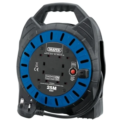 Image of Draper 230V Four Socket Cable Reel, 25m