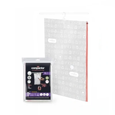 Image of Compactor Vacuum Storage Bag to Hang, Espace Plus Series, Size S, Transparent, RAN7430, Compression 0.065 mm LLDPE + Nylon, Short