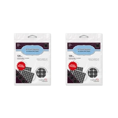 Image of Scrapbook ADHESIVES by 3L 3D Foam Squares Black Regular Pack of 2 (252 Total)