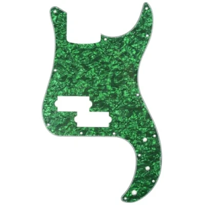 Image of Musiclily 13 Hole P Bass Pickguard for Fender American/Mexican Standard Precision Bass,4Ply Green Pearl