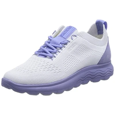 Image of Geox Women&#039;s D Spherica Sneaker, Off White Lt Violet, 3 UK