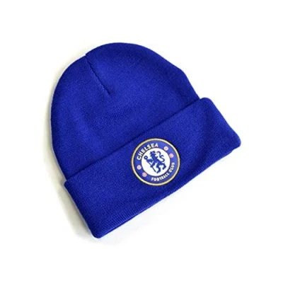 Image of Hy Pro Chelsea FC Knitted Crest Turn Up Hat (One Size) (Royal Blue),K REY CFCSTK0014