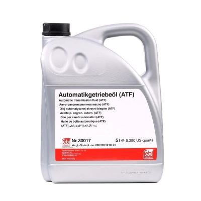 Image of 1161744, 1161744SK Automatic Transmission Fluid FEBI BILSTEIN 30017 ATF II 5l red MERCEDES BENZ: W123 Saloon, C Class 190, BMW: 3 Saloon