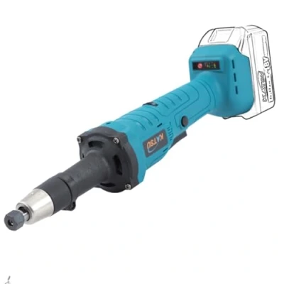 Image of KATSU FIT BAT 18V Brushless Cordless Die Grinder Electric Straight Rotary Multi Tool with 6mm Nut Collet and 6 Variable Speed for Polishing Grinding, No Battery Charger
