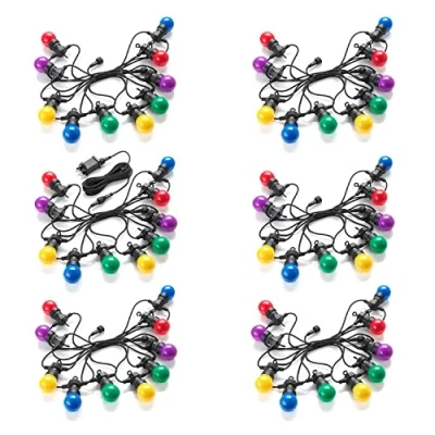 Image of Auraglow Coloured LED Bulb Festoon String Light Set (30m of 60 Lights, 1 Plug &amp; 5m Cable)