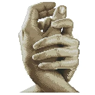 Image of Cukol Hand in Cross Stitch Kits for Adults symbolizing Love, 11ct Pre Printed Stamped Counted Beginners Kids UK, Patterns, Embroidery