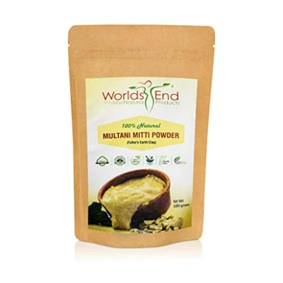 Image of Pure &amp; Chemical Free Multani Mitti Powder for Hair 100% Natural and Organic Conditioning, Face Body Powder, Fuller’s Earth Clay 100g