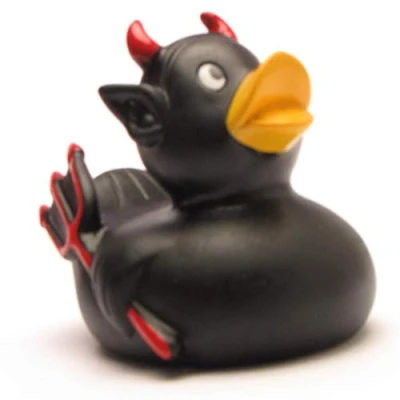 Image of Rubber Duck Devil black Bathduck Duckshop L: 8 cm
