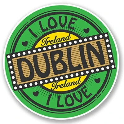 Image of 2 x Dublin Ireland Vinyl Sticker Bike Laptop Car Travel Luggage Tag Irish #5014 (10cm 10cm)
